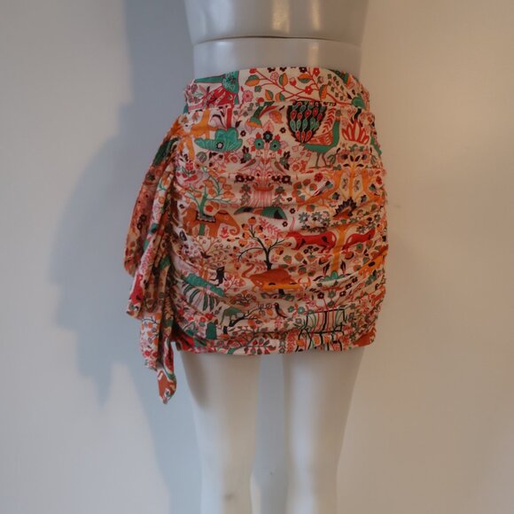 Womens Rhode Orange, Green Animal Print Skirt S - Picture 1 of 6